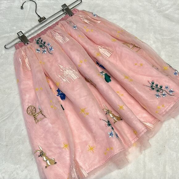 Hanna Andersson x Disney Sleeping Beauty Pink Embroidered Skirt Girls Size Small - Picture 1 of 8